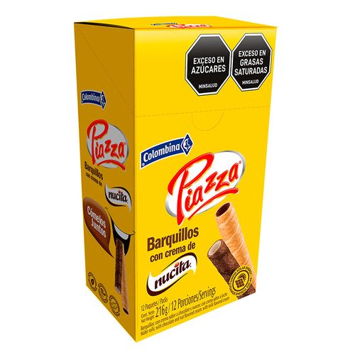 BARQUILLO PIAZZA CON CREMA NUCITA*12UND
