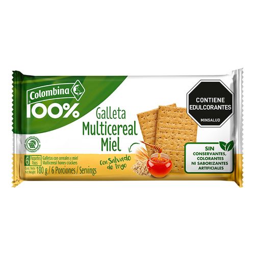 GALLETAS 100% MULTICEREAL MIEL X 180GR