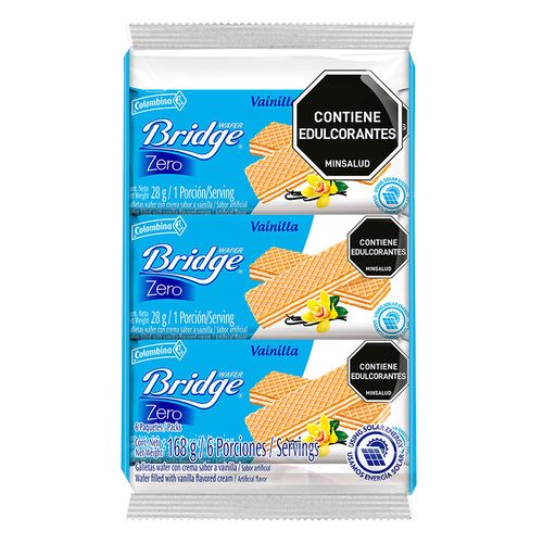 GALLETAS BRIDGE ZERO VANILLA X6 *168GR