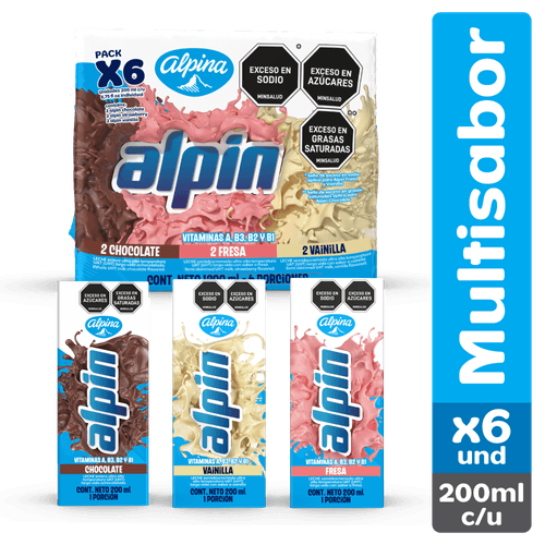 ALPIN SURTIDO UHT X 6  x 200 ML