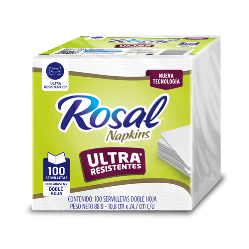 SERVILLETAS ROSAL LAMINAD 2P BCO *100UND
