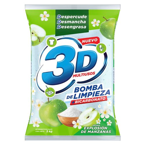 3D DETERG PVO MULTIUSOS MANZANA *3KG