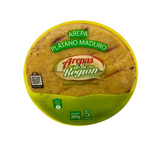 AREPA DE PLATANO MADURO X5 *260GR
