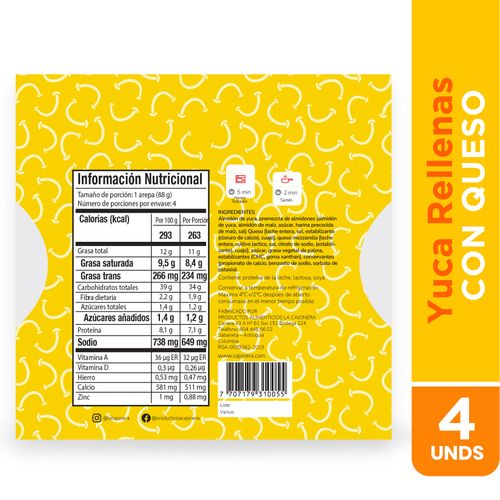 AREPA DE YUCA/ QUESILLO CAJONERA *350GR