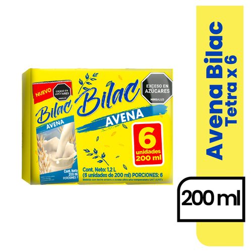 BEBIDA LECHE Y AVENA TETRA BILAC 6*200ML