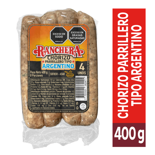 CHORIZO ARGENTINO RANCHERA *400GR