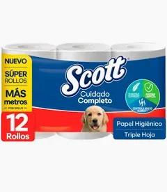 PAPEL HIGIENICO SCOTT CUID COMP *12 UND