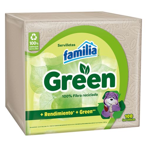 SERVILLETA FAMILIA GREEN X 100 UND