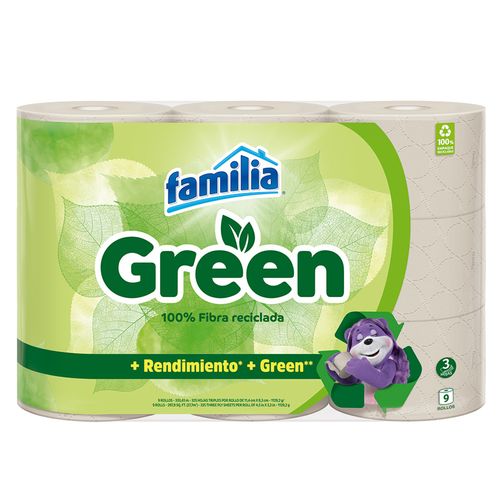 PAPEL HIGIENICO FAMILIA GREEN*9UND